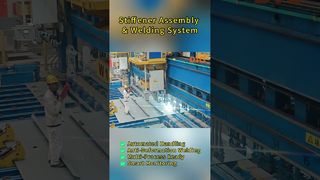 Full Automatic Stiffener Assembly & Welding System  #shipbuilding #StiffenerWelding #roboticwelding